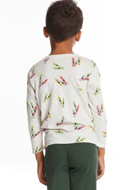 Cheap Coloring Time Boys Long Sleeve Crew Neck Tee Kids/BOY Boys