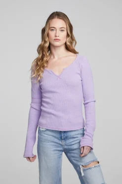 Online Cooper Digital Lavender Long Sleeve Women Loungewear|Tops