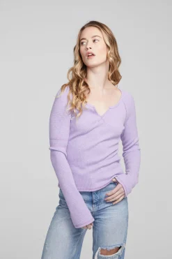 Online Cooper Digital Lavender Long Sleeve Women Loungewear|Tops