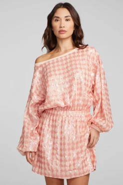 Clearance Cooper Long Sleeve Mini Dress Embellished Check Women Loungewear|Dresses