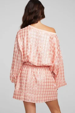 Clearance Cooper Long Sleeve Mini Dress Embellished Check Women Loungewear|Dresses