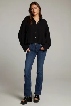 Discount Coral True Black Button Up Top Women Loungewear|Tops
