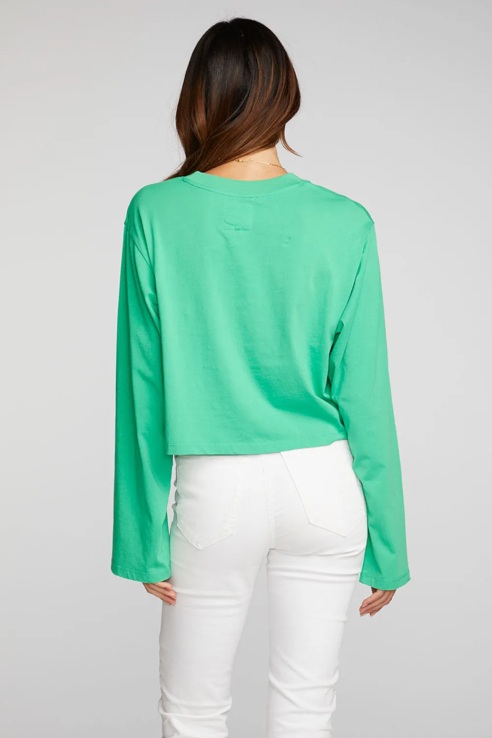 Best Cotton Jersey Cropped Long Sleeve Tee Women Loungewear|Tops