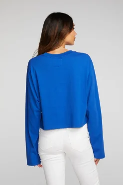 Sale Cotton Jersey Cropped Long Sleeve Tee Women Loungewear|Tops