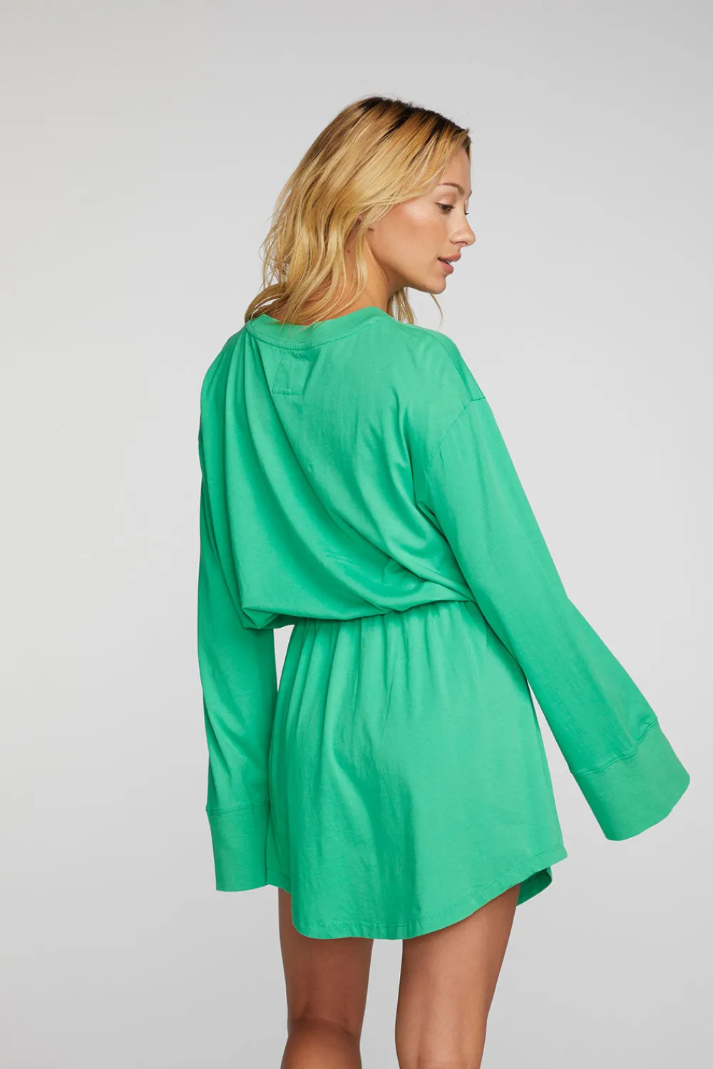 Store Cotton Jersey Mini Dress With Wide Sleeves Women Loungewear|Dresses