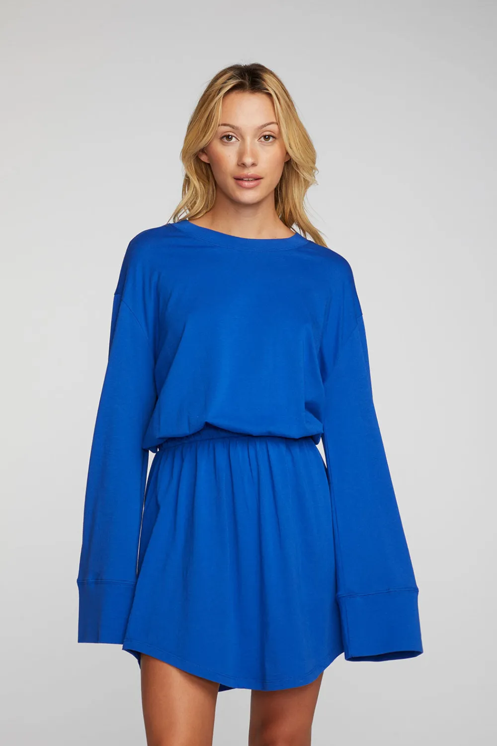 Sale Cotton Jersey Mini Dress With Wide Sleeves Women Loungewear|Dresses