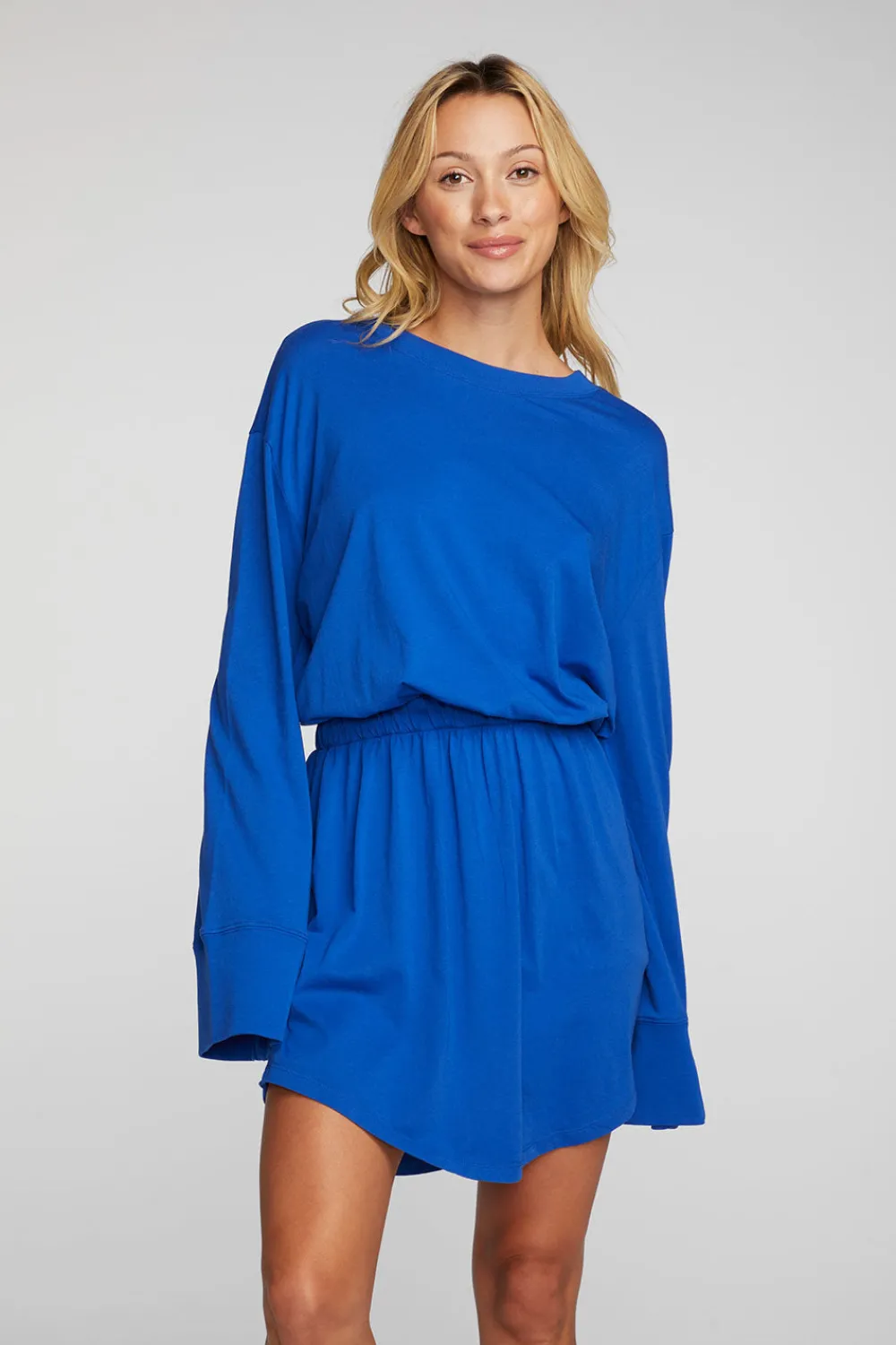 Sale Cotton Jersey Mini Dress With Wide Sleeves Women Loungewear|Dresses