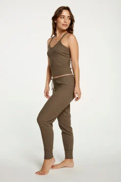 Outlet Cozy Rib Cropped Double V Cami Women Tops