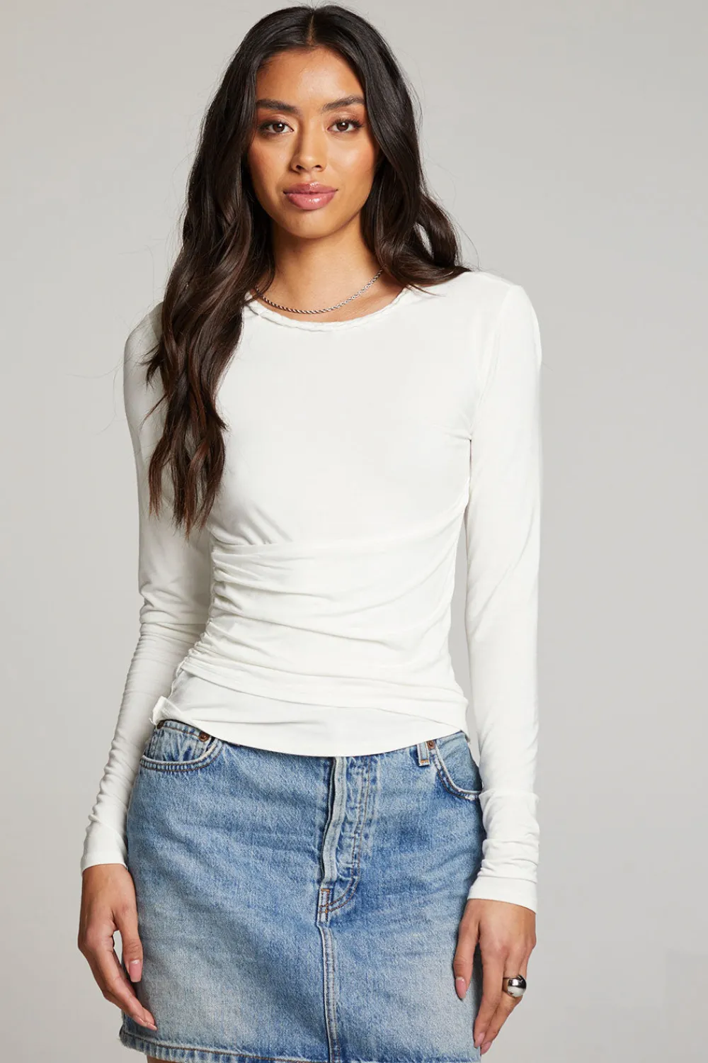 Outlet Crime White Long Sleeve Women Loungewear|Tops