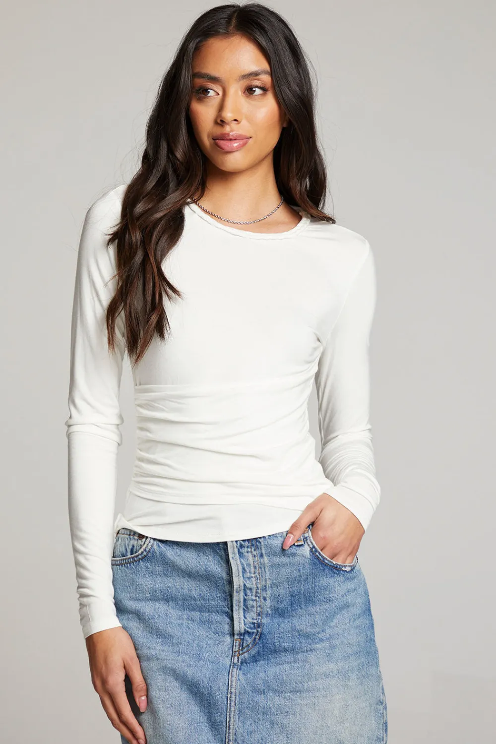 Outlet Crime White Long Sleeve Women Loungewear|Tops