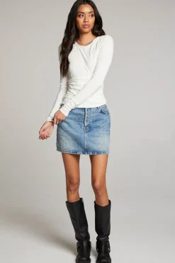 Outlet Crime White Long Sleeve Women Loungewear|Tops