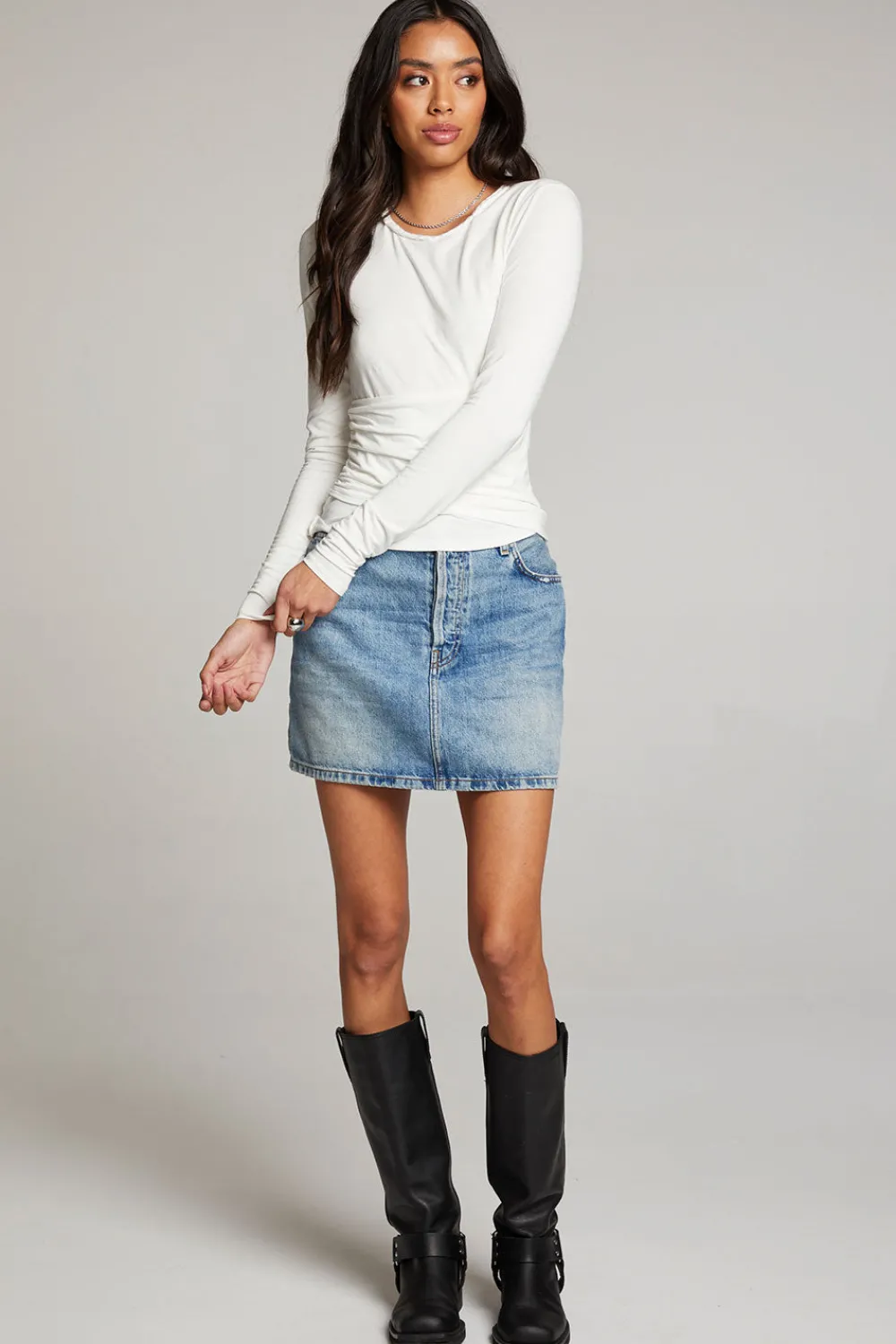 Outlet Crime White Long Sleeve Women Loungewear|Tops