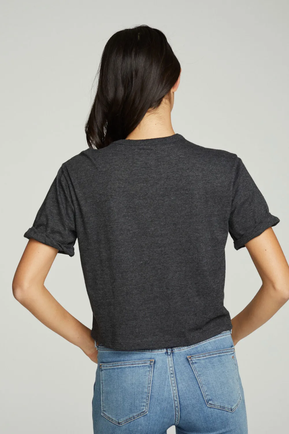Shop Cropped Crew Neck Short Sleeve Tee Women Tops