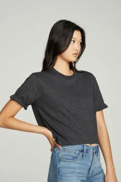 Shop Cropped Crew Neck Short Sleeve Tee Women Tops