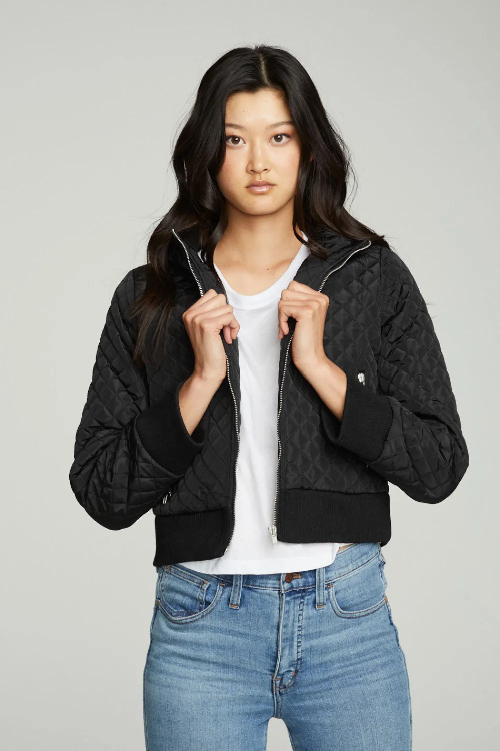 Clearance Cropped Hooded Jacket With Rib Women Outerwear|Tops