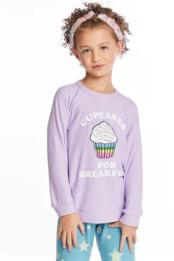 Discount Cupcakes For Breakfast Girls Pullover Kids Girls