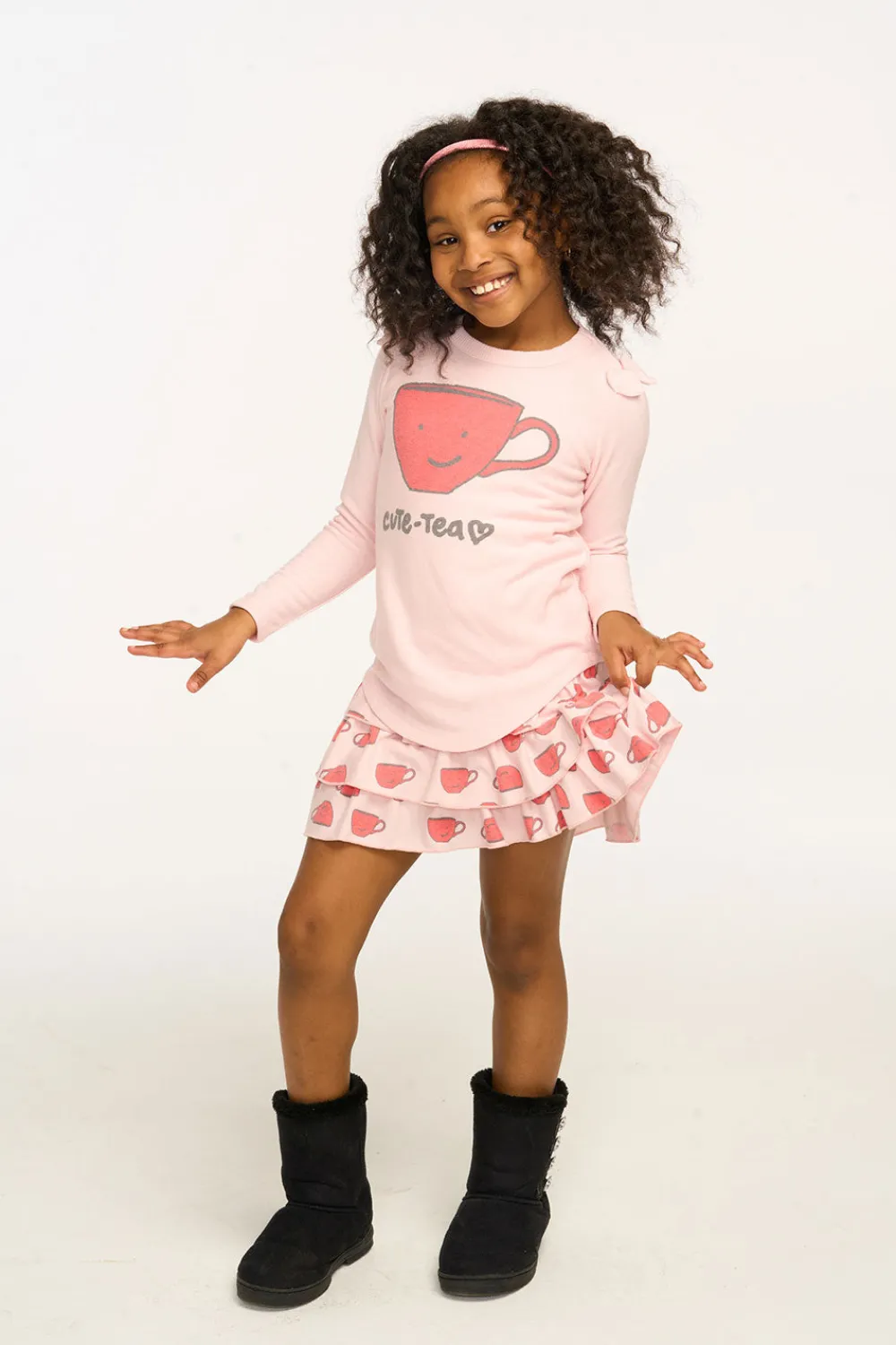 Store Cute Tea Long Sleeve Tee Kids Girls