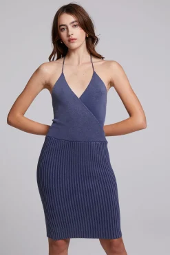 Shop Dahlia Washed Indigo Mini Dress Women Loungewear|Dresses