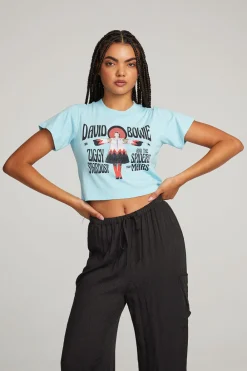 Clearance David Bowie Ziggy Stardust Crop Tee Women Loungewear|Music