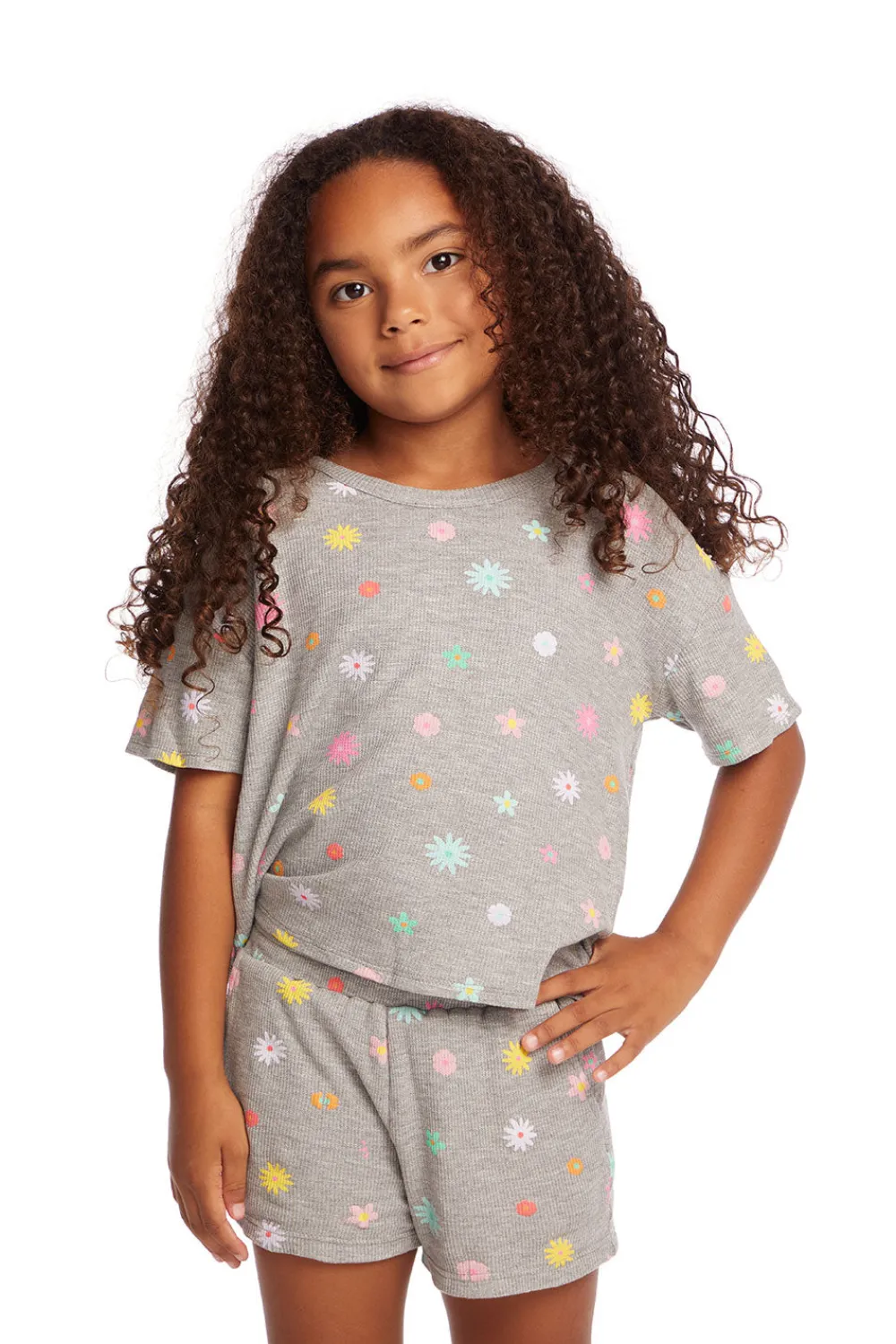 Store Devin Embroidered Flowers Girls Tee Kids Girls