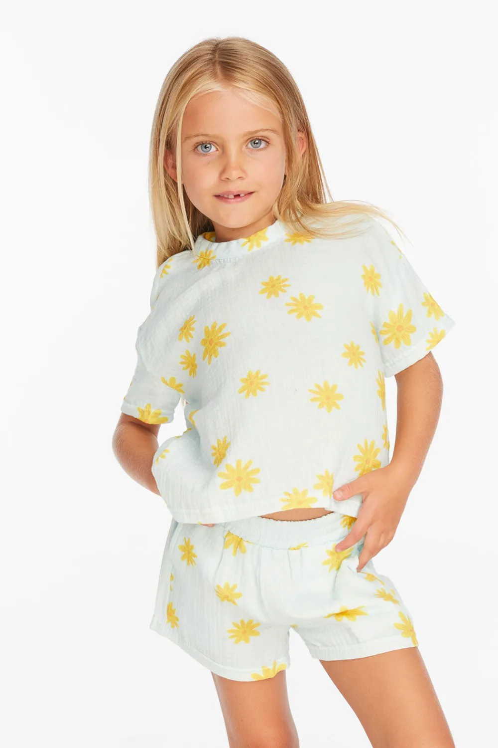 Flash Sale Devin Powder Blue Daisy Girls Tee Kids Girls