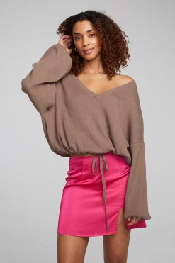 Fashion Diamond Deep Taupe Long Sleeve Women Loungewear