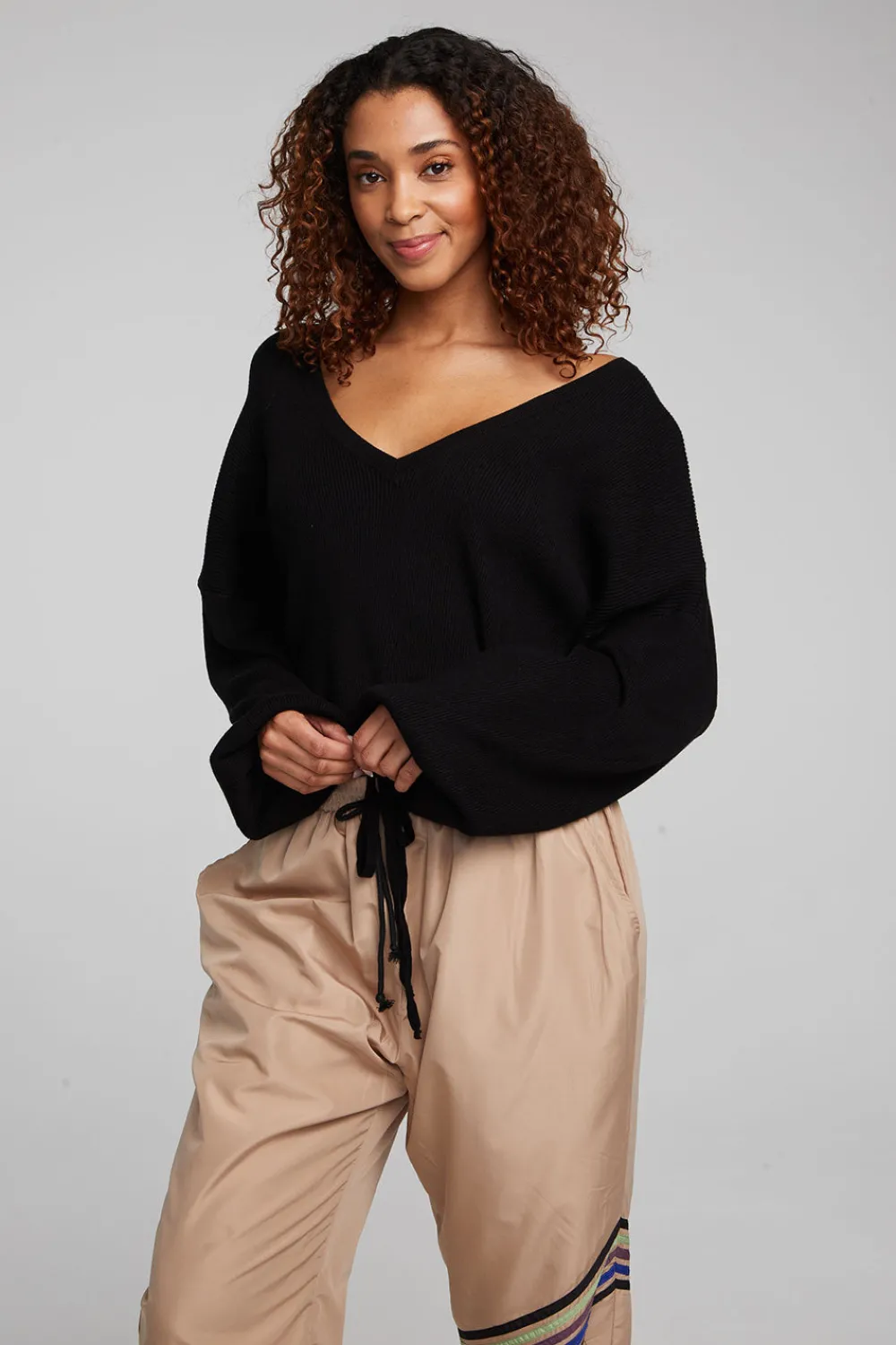 Best Sale Diamond Shadow Black Long Sleeve Women Loungewear
