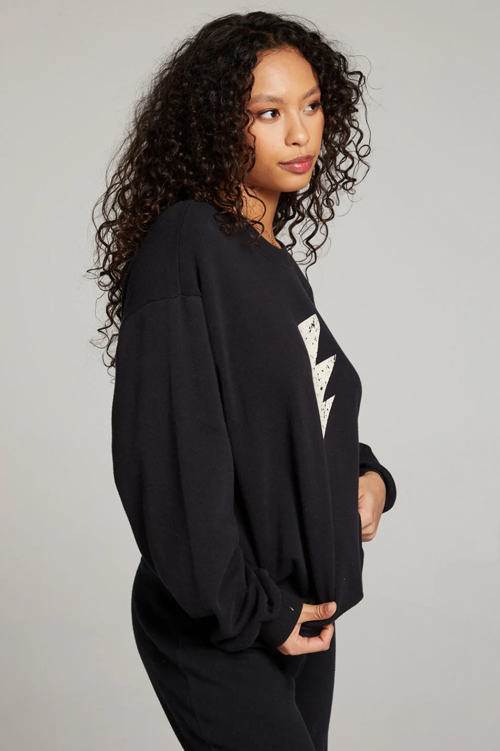 Cheap Distressed Bolt Long Sleeve Women Loungewear|Tops
