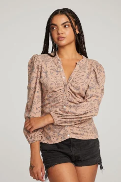 Hot Ditsy Print Long Sleeve Women Loungewear|Graphics