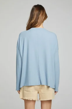 Sale Electric Button Down - Faded Denim Women Outerwear|Loungewear