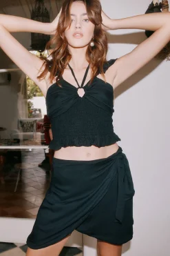 New Elena Black Mini Skirt Women Loungewear|Bottoms