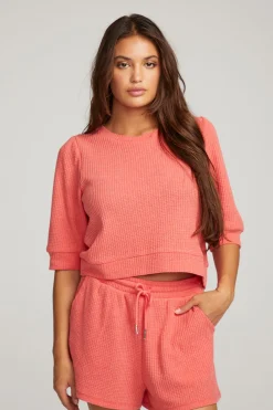 Shop Elyse Flame Red Pullover Women Loungewear|Tops