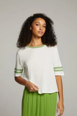 Cheap Enrique White Short Sleeve Women Loungewear|Tops