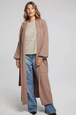 Outlet Evee Warm Taupe Maxi Cardigan Women Outerwear|Loungewear