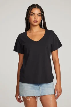 Best Everyday Essential Black V-neck Tee Women Loungewear|Essentials