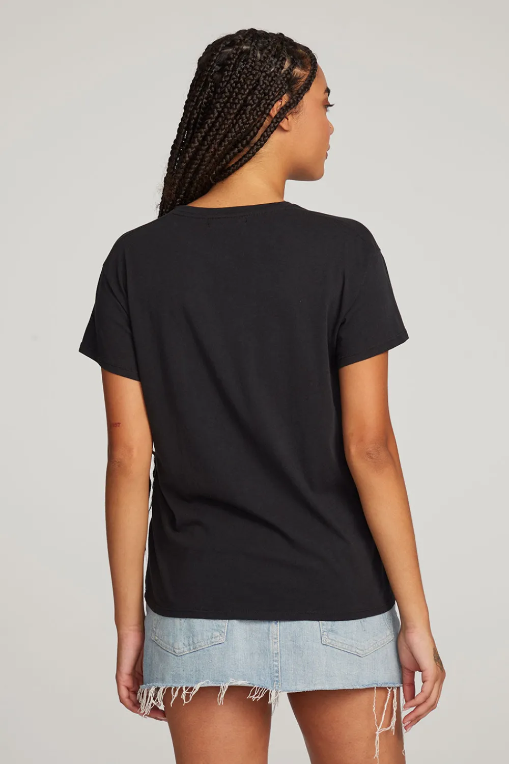 Fashion Everyday Essential Black Crew Neck Tee Women Loungewear|Essentials