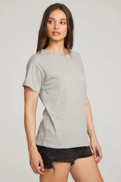 Cheap Everyday Essential Heather Grey Crew Neck Tee Women Loungewear|Tops