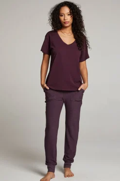 Discount Everyday Essential Plum Perfect V Neck Tee Women Loungewear|Tops