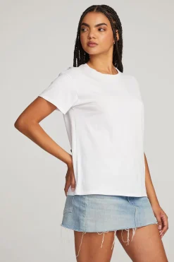 Shop Everyday Essential White Crew Neck Tee Women Loungewear|Essentials