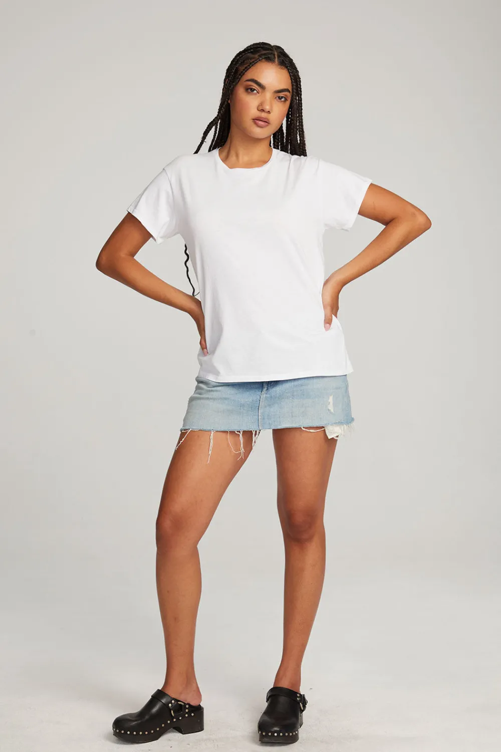 Shop Everyday Essential White Crew Neck Tee Women Loungewear|Essentials
