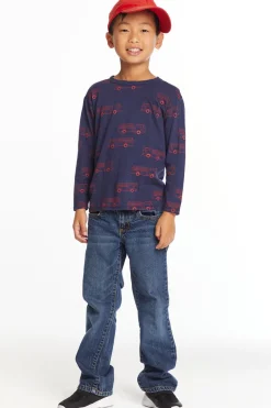 New Fire Trucks Boys Long Sleeve Crew Neck Tee Kids/BOY Boys