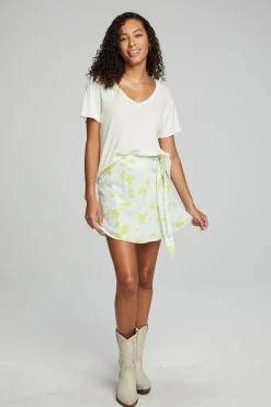 Cheap Fleet Wrap Mini Skirt - Baby Blue Daisy Floral Women Loungewear|Bottoms