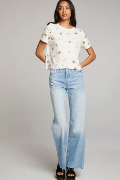 Hot Football Party Embroidery Tee Women Loungewear|Graphics