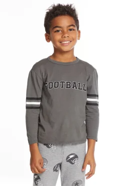 Flash Sale Football Stripes Boys Long Sleeve Crew Neck Tee Kids/BOY Boys