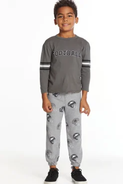Flash Sale Football Stripes Boys Long Sleeve Crew Neck Tee Kids/BOY Boys