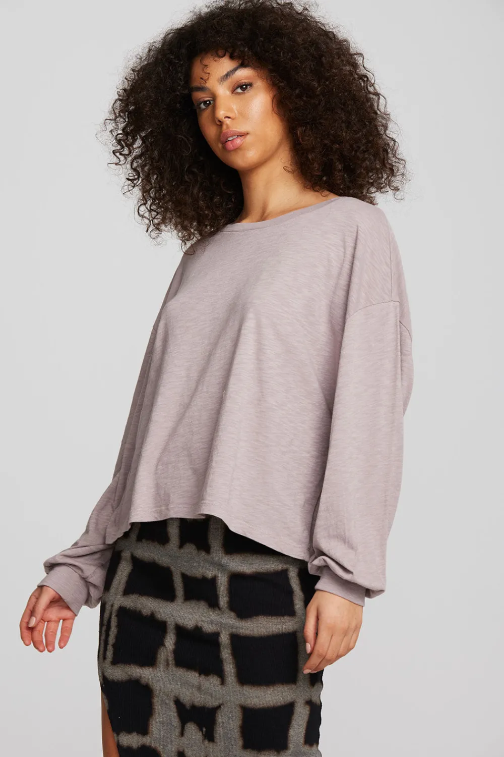 Hot Gauze Jersey Long Sleeve Tee Women Loungewear|Tops