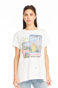 Cheap Genesis - "World Tour '78" Distressed Crew Neck Women Loungewear|Music