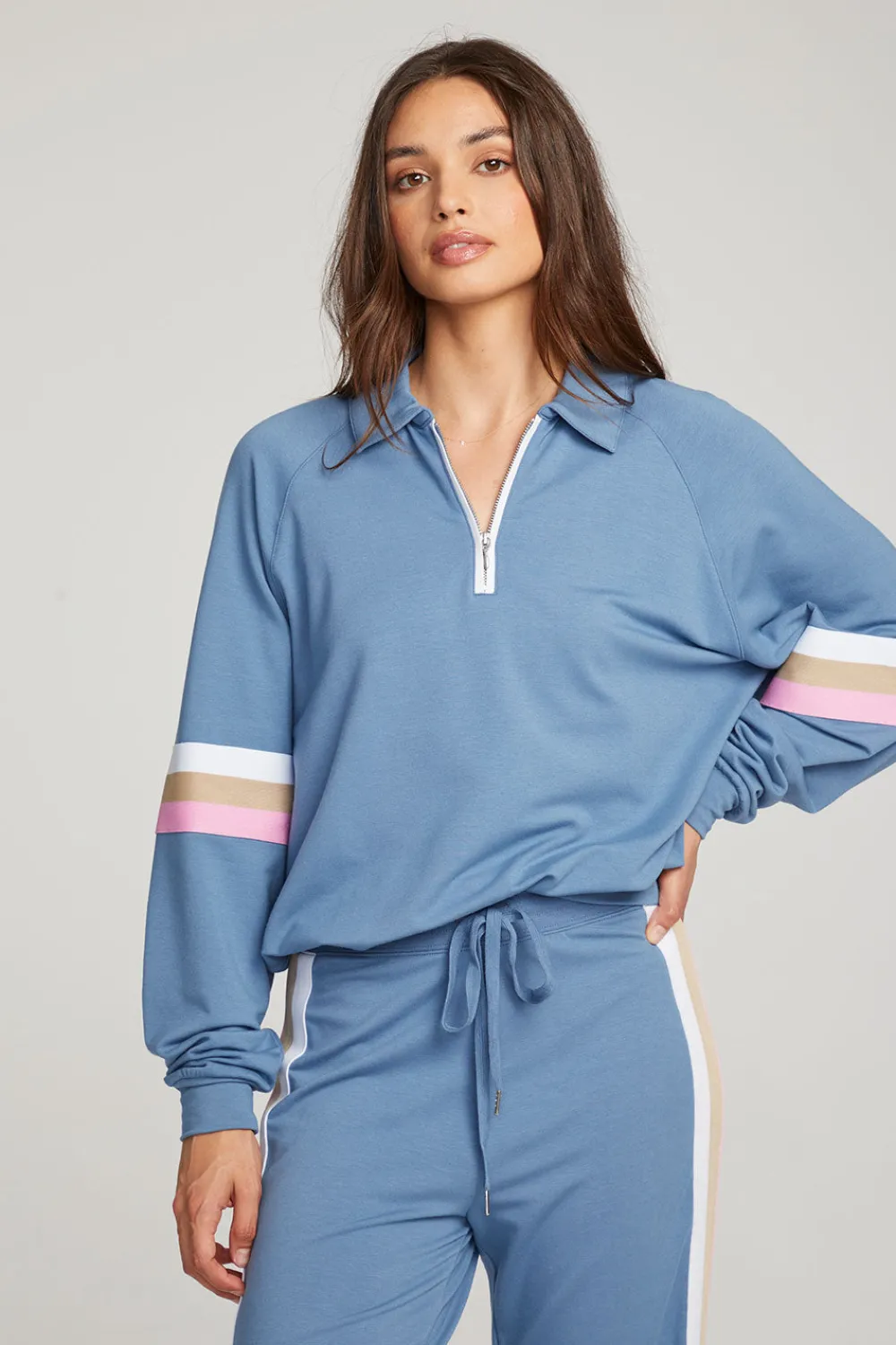 Cheap Gilette Vintage Blue Pullover Women Loungewear|Tops