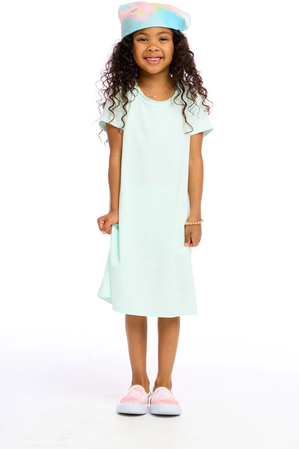 New Girls Cotton Jersey Short Sleeve Shirt Dress Kids Girls