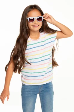 Cheap Girls Recycled Vintage Jersey Cap Sleeve Vent Back Tee Kids Girls